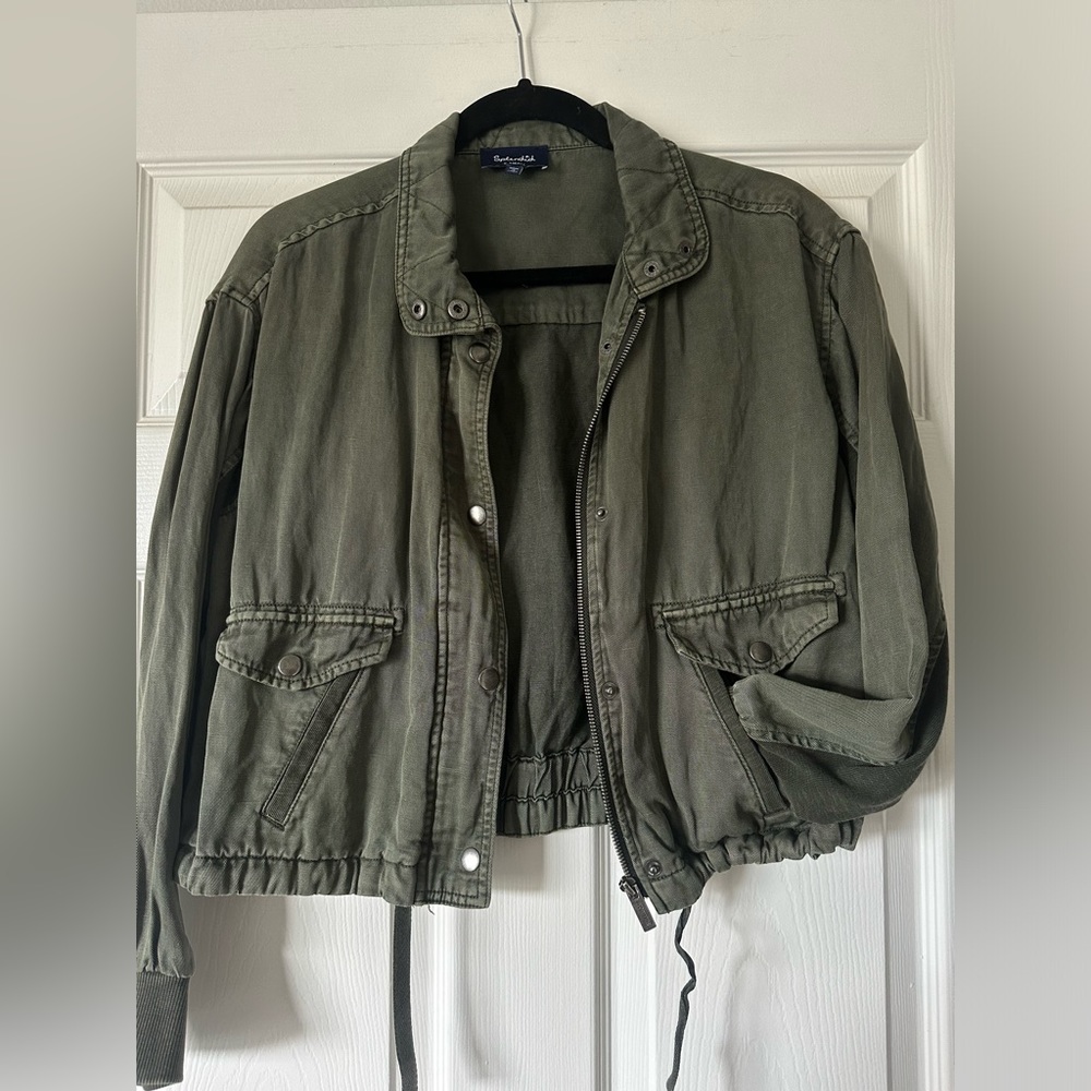 Splendid Cropped Green Jacket - Picture 2 of 9